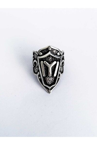 Antique Dolunay Antik Gümüş Kaplama Ayarlanabilir Ertuğrul Gazi Kayı Boyu Okçu Zihgir Yüzüğü