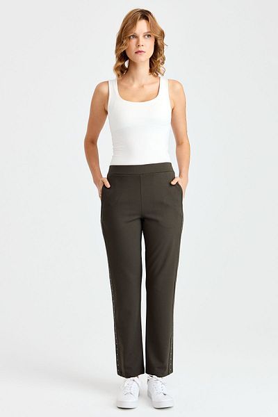 Desen Triko Pantaloni de trening pentru femei Side Stone Kaki