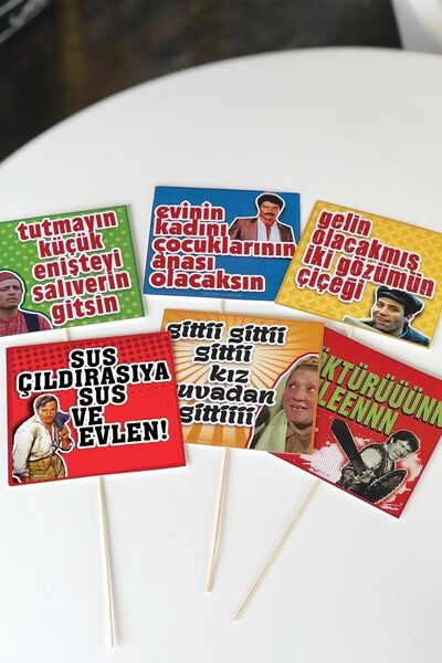 bi tutam mutluluk Nişan Kına Gecesi Düğün Komik Konuşma Balonları 6 adet - Kb103