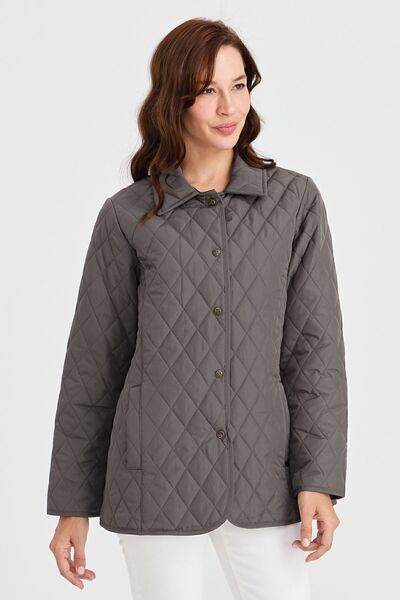 Desen Triko Women's Quilted Araboy Jacket 1-6 Gray