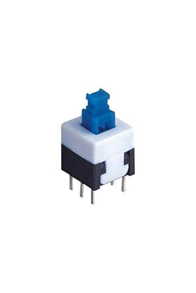 Robocombo 6 Pin Kilitli On Off Anahtar Mavi (8x8mm) Micro Switch Push Button Tactile