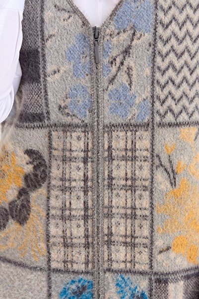 Desen Triko Жіночий жилет з V-подібним коміром, сірий