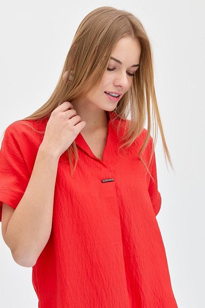 Desen Triko Women's Buckle Front Blouse Coral