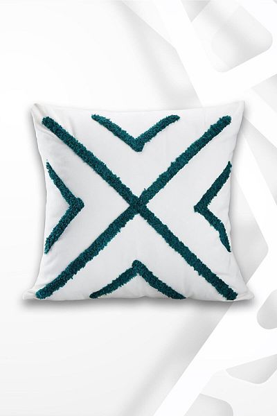 ÖZENEV Punch Design Bohemian Patterned Decorative Throw Pillow Cover 45x45 Cm Ethnic Authentic Poncho