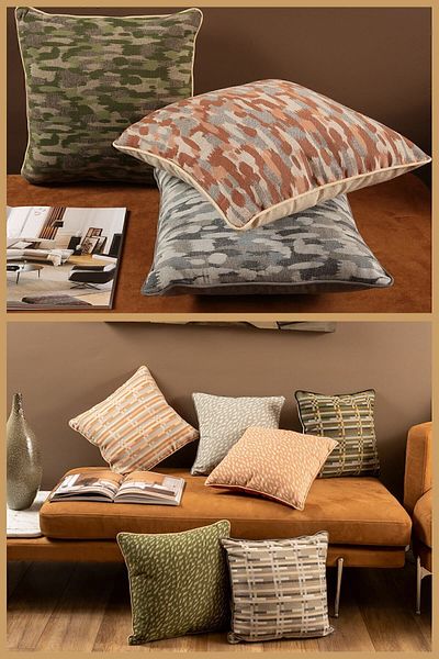 ÖZENEV Husă de pernă țesută cu design special 43x43, cu fermoar ascuns, sufragerie decorativă