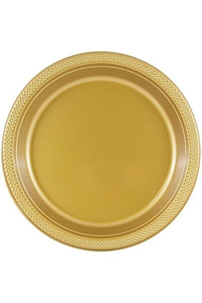 Partioutlet Gold Renk Plastik Tabak 25 Adet