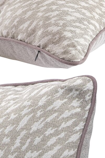 ÖZENEV 43X43 Special Design Woven Throw Pillow Cover - Hidden Zipper, Ribbed Living Room Decorative