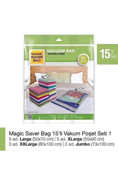 Magic Saver Bag 15 Vacuum Bag Set-1