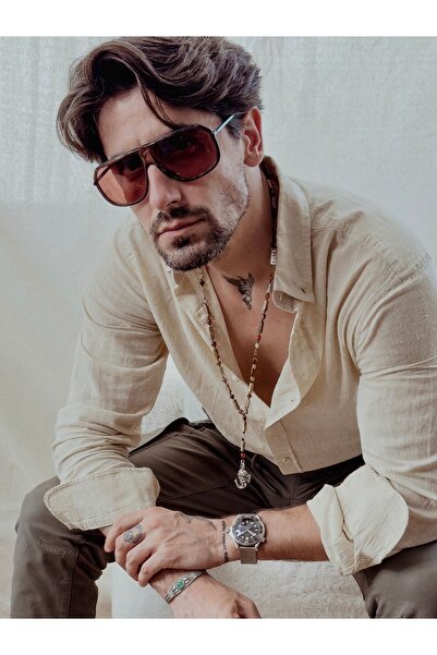 CAPO by Aytaç Yamaç Kahverengi Varisit Taşlı Doğal Taş Kolye