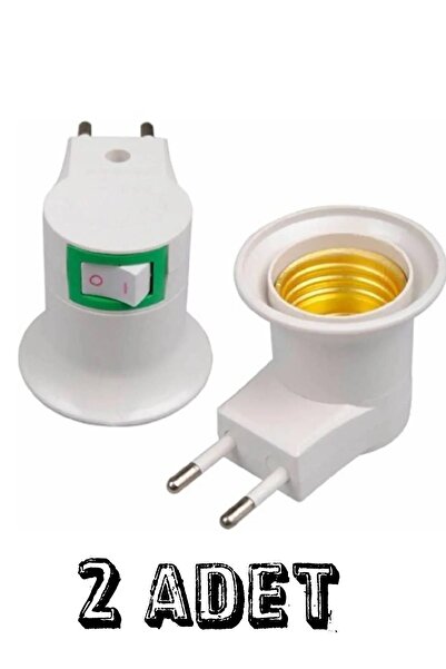 Sanctum Anahtarlı Duy E27 Normal Ampul-gece Lambası Duyu- Prize Takılan 2 Adet