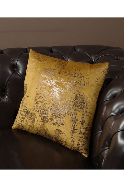 ÖZENEV Mustard Copper Throw Pillow Cover Decorative Patterned Velvet Soft Living Room Sofa