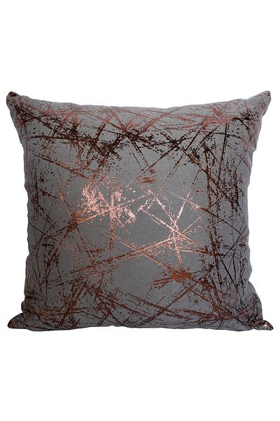 ÖZENEV Gray Copper Foil Patterned Throw Pillow Cover Decorative Stylish Soft Living Room Sofa