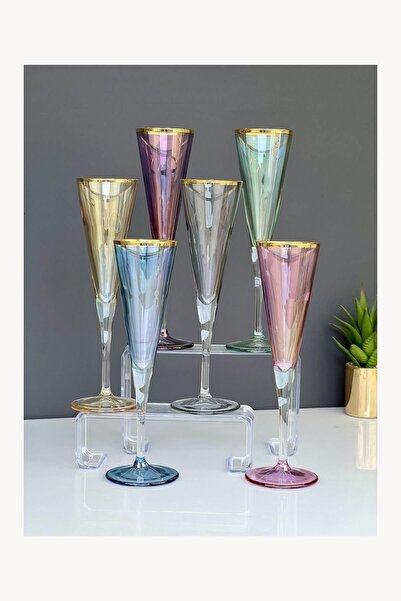 ACAR V Line Luster - مجموعة من 6 أكواب قهوة ملونة من Pasabahce