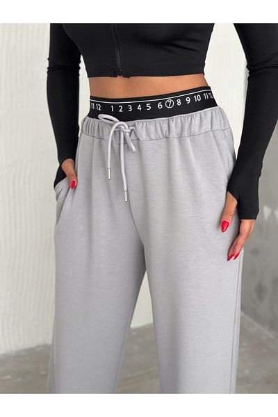 Gugus Γυναικεία αθλητική φόρμα Modal Fabric - Φαρδιά κοπή, φαρδιά πόδια, διπλές τσέπες και λεπτομέρεια μέσης