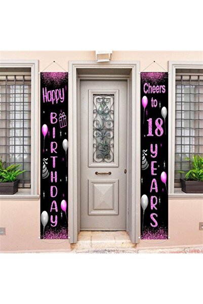 Partioutlet 18 Yaş Fuşya Bayrak Flama 2 Adet