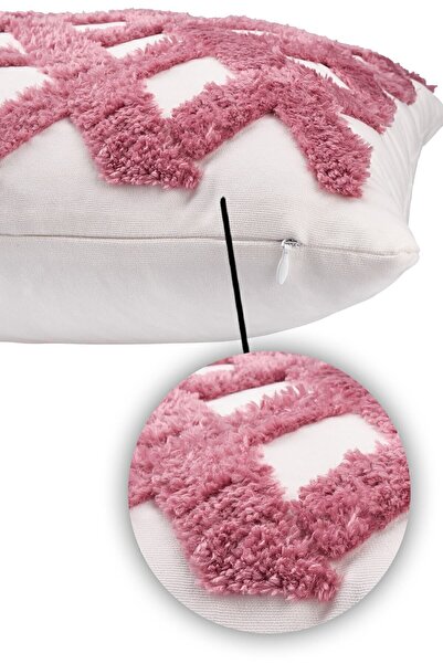 ÖZENEV Punch Design Bohemian Patterned Decorative Throw Pillow Cover 45x45 Cm Ethnic Authentic Poncho