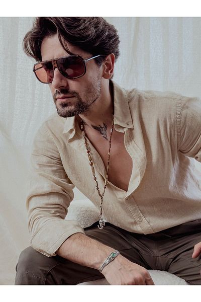 CAPO by Aytaç Yamaç Brown Variscite Stone Natural Stone Necklace