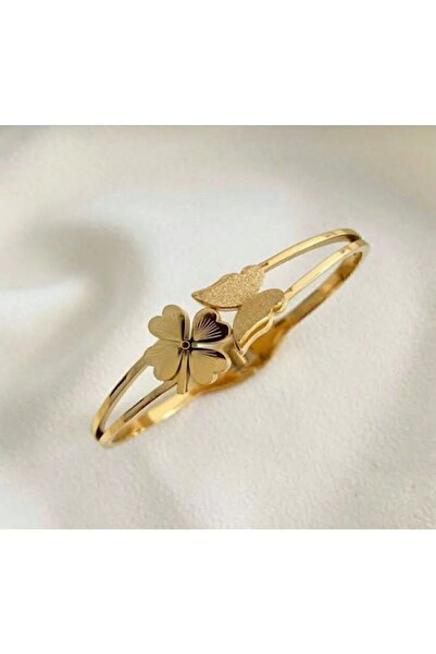 Genel Markalar Kadın Çelik Kelebek Yonca Kelepçe Bileklik