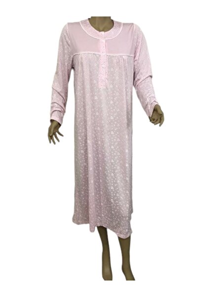 Nena Women's Long Sleeve Nightgown-12079-pink