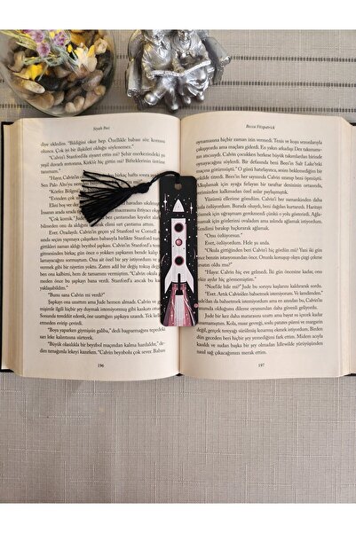 ALTINDAL Home نمط صاروخ ثلاثي الأبعاد - علامة مرجعية منقوشة بشراشيب