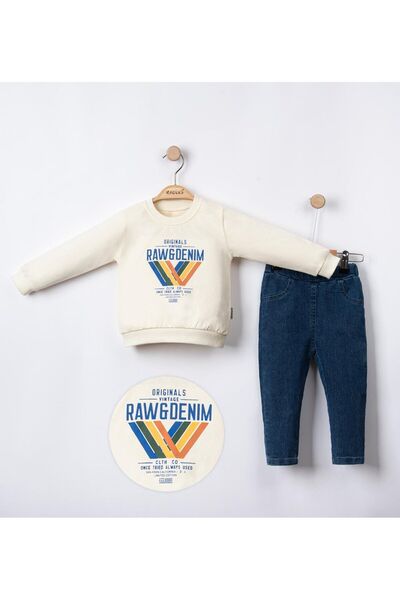 Necix's Erkek Bebek Kot Görünümlü Pantolonlu 2li Takım