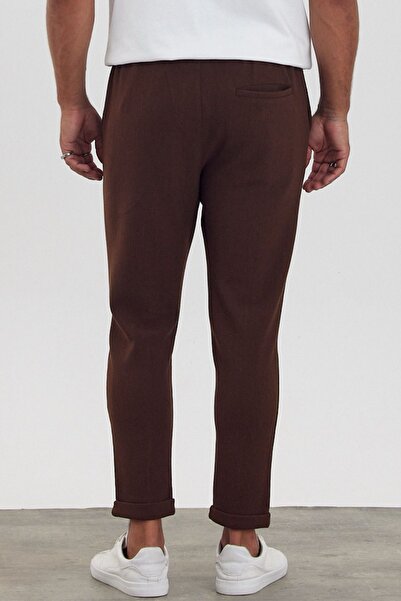 MADZEYMODA New Season Ανδρικό γρασίδι με λεπτομέρειες BoyFriend Mold Διπλό Καφέ Παντελόνι Mz22022