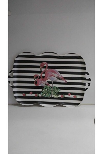 esdekor Kaydırmaz Tepsi Flamingo Dikdörtgen Melamin Mutfak Summer Feeling 1 Adet