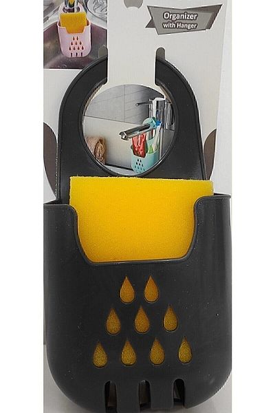 isgstore Main Shop Practical Hanging Dish Sink Top Sponge Holder Organizer Hanging Sponge Holder Anthracite