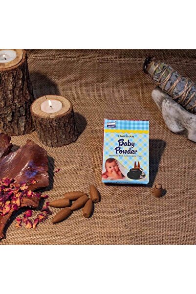 Darshan Incense Baby Powder (BEBEK PUDRASI) Geri Akış (BACK FLOW) Tütsü 10 Adet