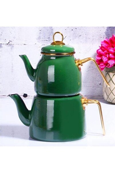 Genel Markalar Bambum Taşev Sultan Emaye Çaydanlık Takım Yeşil