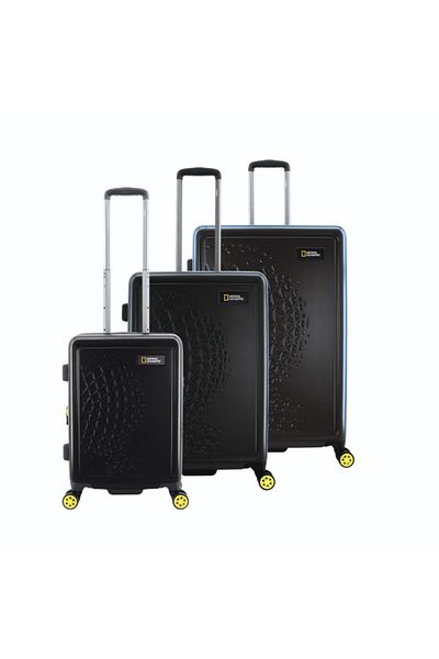 NATIONAL GEOGRAPHIC Globe Luggage Set 3 pc Black