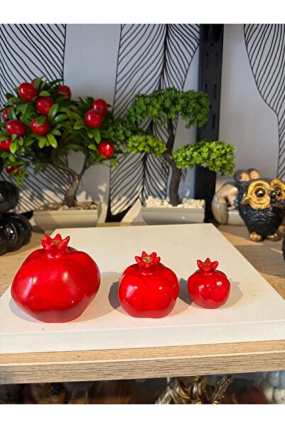 Atak Hediyelik Dekoratif 3’lü bereket nar biblo seti polyester