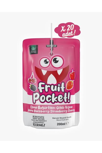 Sealed Nature Fruit Pocket - Pembe - Meyveli Içecek 20 Adet 200ml