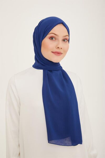 Armine Şal Trend Crinkle Chiffon - BFSATSKR-29 - Albastru închis