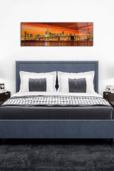 Vosevu Şehir ve Köprü Manzarası Panoramik Cam Tablo, Modern Ev ve Ofis Dekor, Hediyelik Duvar Dekorasyonu