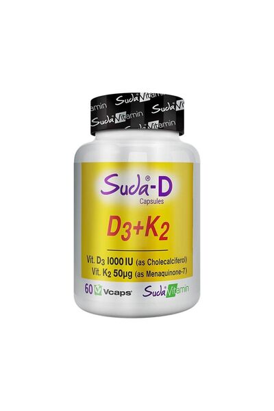 Suda Vitamin Suda-D Vitamin D3 + K2 - 60 Capsules Food Supplement