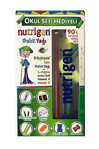 Nutrigen Balık Yağı Pediatrik Şurup 200 ml Okul Seti Hediyeli