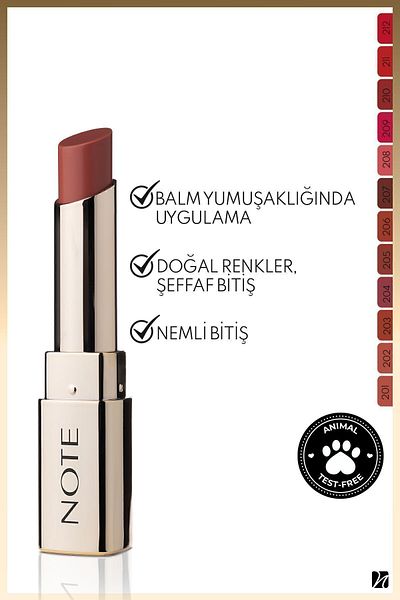 NOTE Iconic Sheer Lipstick Moisturizing Bright Lipstick 203 Charming - Nude