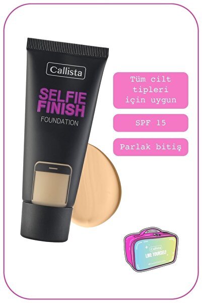 Callista Selfie Finish Spf 15 Parlak Bitişli Fondöten - 100 Natural Beige - Çok Açık