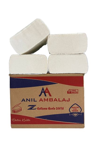 ANIL AMBALAJ Plus Z Fold Paper Towels - 4 Pack of 200 Dispensers, Napkins - 800 Pieces