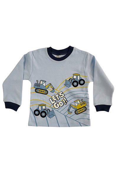 lillia kids 100% Organic Cotton Casual Pajamas Set for Boy - Long Sleeve and Business Machine Printed