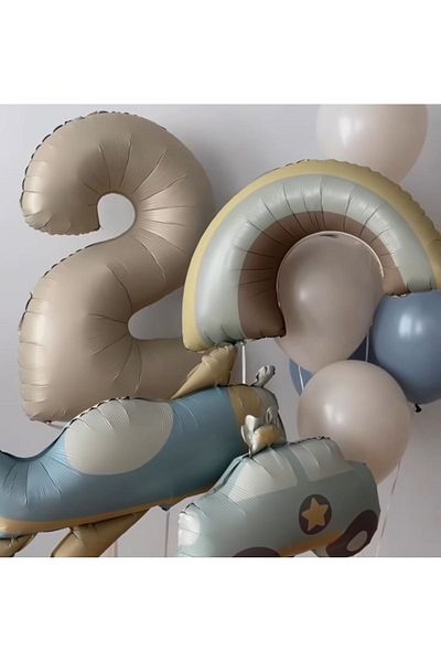 Çemrek Süs Parti Retro 2 Year Old Foil Balloon Set of 14