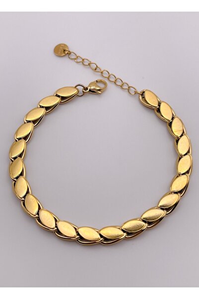 Generic Brand Steel Bracelet Large Barley Bracelet Color Gold