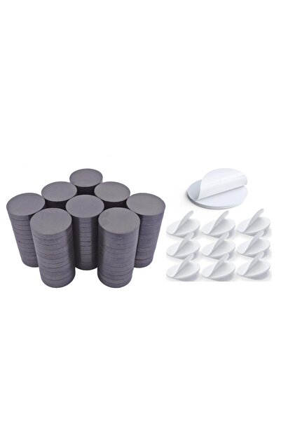 Hdg Dekorasyon 100 Adet Köpük Yapışkanlı Mıknatıs Dekoratif Buzdolabı Magneti Hediyelik Magnet 15x3mm