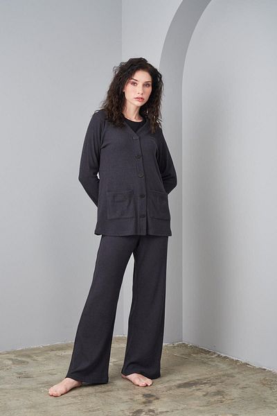 PJS 24575 Women's Soft Buttoned Pajama Set