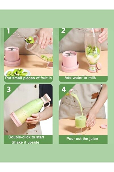 LUMMUS Taşınabilir 420 ml Blender, Smoothie Blender, Şarjlı Mini Blender