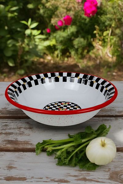 İnci Emaye 32 Cm 3.5 Liter Enamel Basin and Mixing Bowl - Dough Basin, Fruit Bowl, Dowry Large Bowl