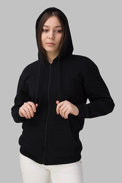 Nyda Collections Nirvana Printed Unisex Oversize Ζακέτα - 3 Κλωστές Μαύρη Βαμβακερή, Τσέπες, Χειμερινό Μπουφάν με φερμουάρ