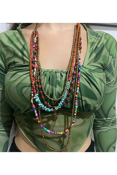 azra takı tasarım Handmade Authentic Ethnic Bohemian Hippie Style Long Multiple Women's Necklace