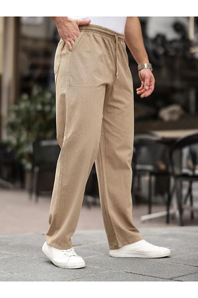 BERNEO Unisex καλοκαιρινό λινό παντελόνι χαλάρωσης